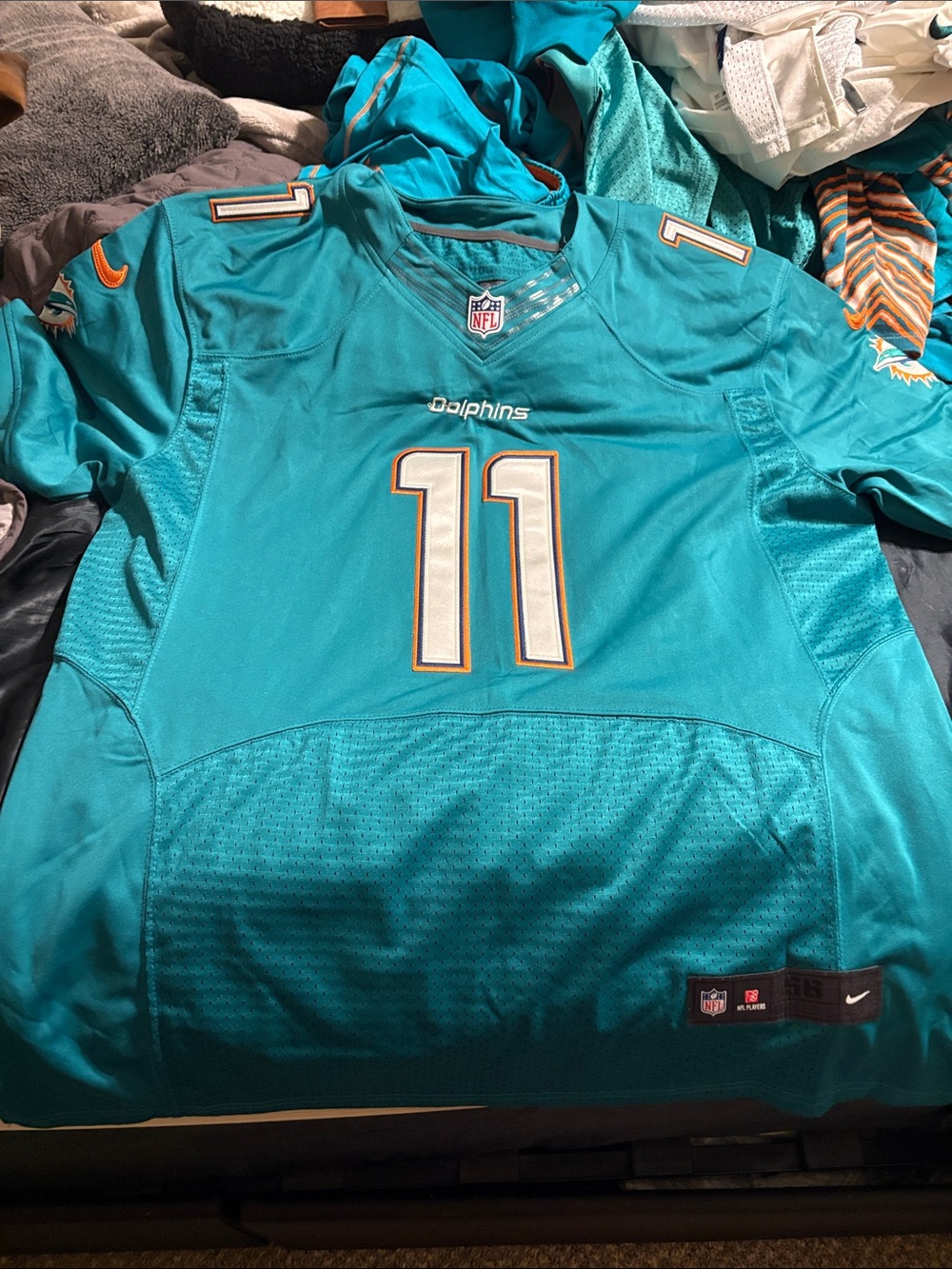 NFL Dolphins Teal #11 Football Jersey